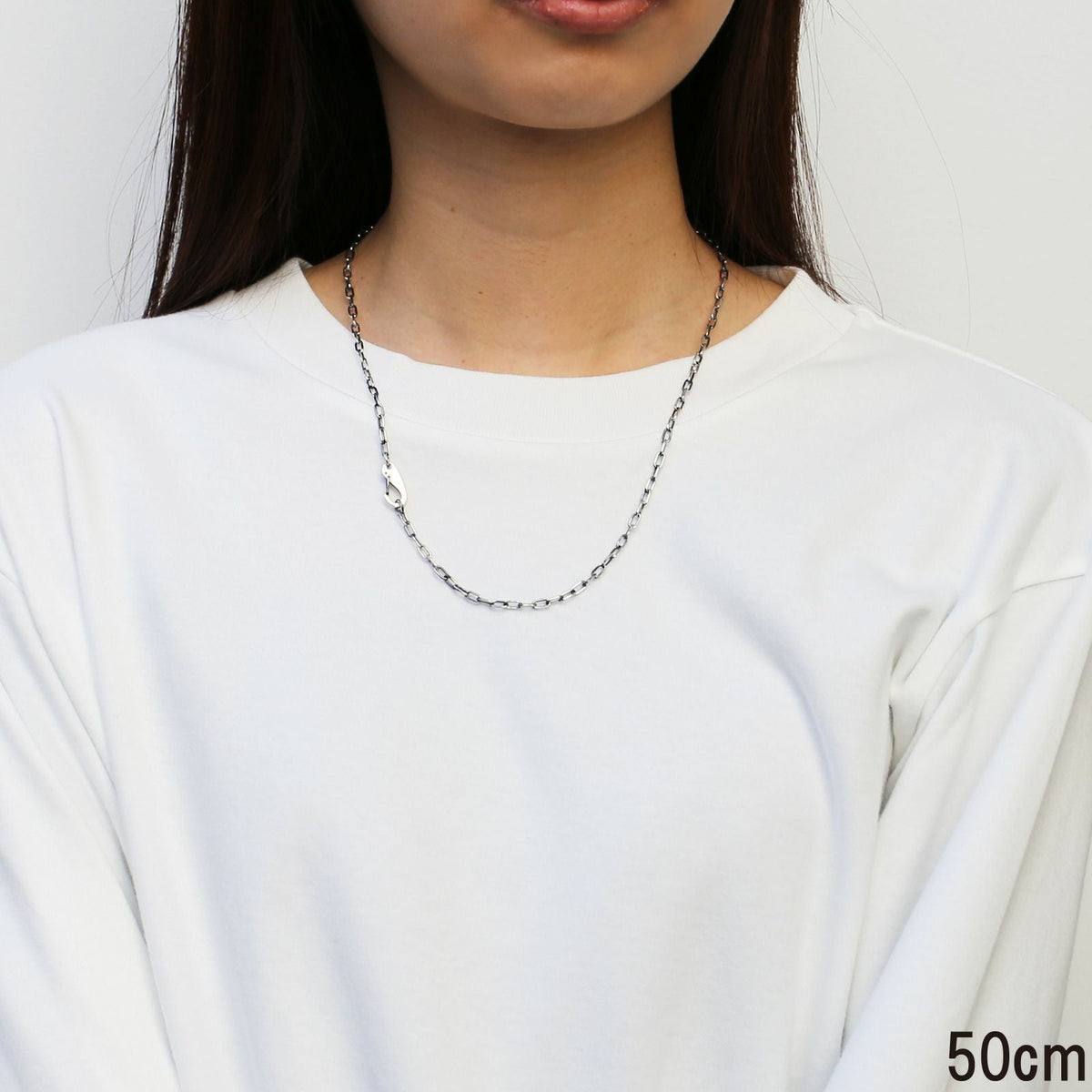 Magatama Simple Chain Necklace & Bracelet - Silver