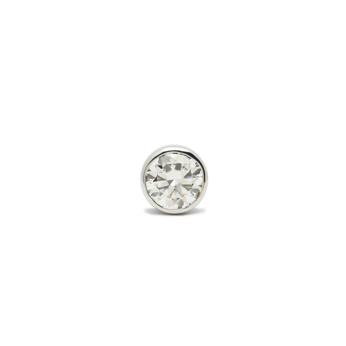 Modern Moissanite Earrings 6.5mm - Silver / Single Ear
