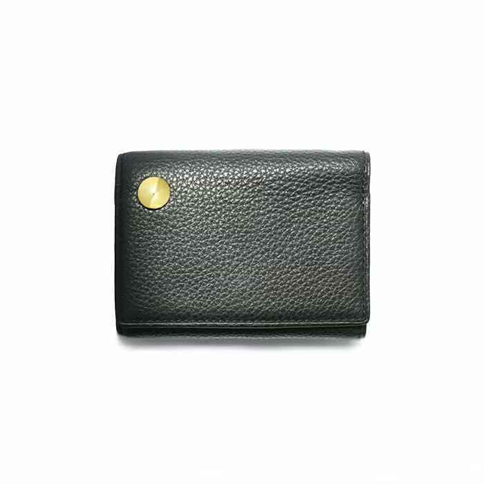 Cowhide Leather REIWA Compact Mini Wallet Oval Tri-fold Wallet / Fragment Case