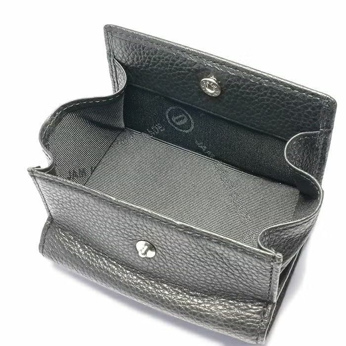 Cowhide Leather REIWA Compact Mini Wallet Oval Tri-fold Wallet / Fragment Case