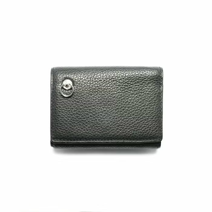 Cowhide Leather REIWA Compact Mini Wallet Eyelet Tri-fold Wallet / Fragment Case
