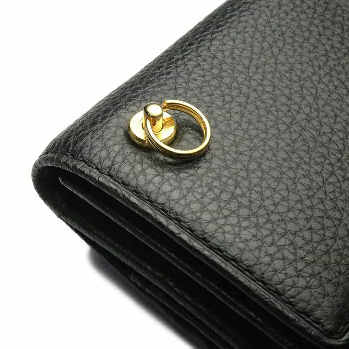 Cowhide Leather REIWA Compact Mini Wallet Eyelet Tri-fold Wallet / Fragment Case