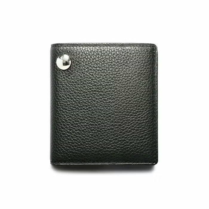 Cowhide Leather REIWA Compact Mini Wallet Oval Bi-fold Wallet / Fragment Case