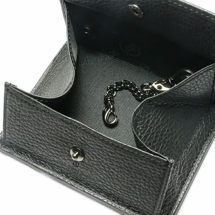 Cowhide Leather REIWA Compact Mini Wallet Oval Mini Wallet / Fragment Case