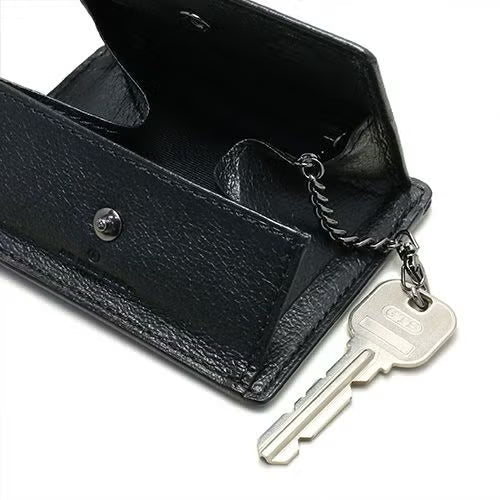 Cowhide Leather REIWA Compact Mini Wallet Oval Mini Wallet / Fragment Case