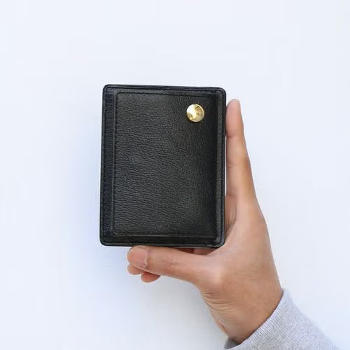 Cowhide Leather REIWA Compact Mini Wallet Oval Mini Wallet / Fragment Case