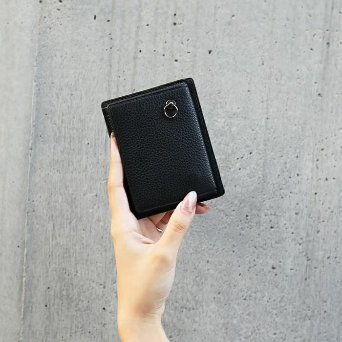 Cowhide Leather REIWA Compact Mini Wallet Eyelet Mini Wallet / Fragment Case