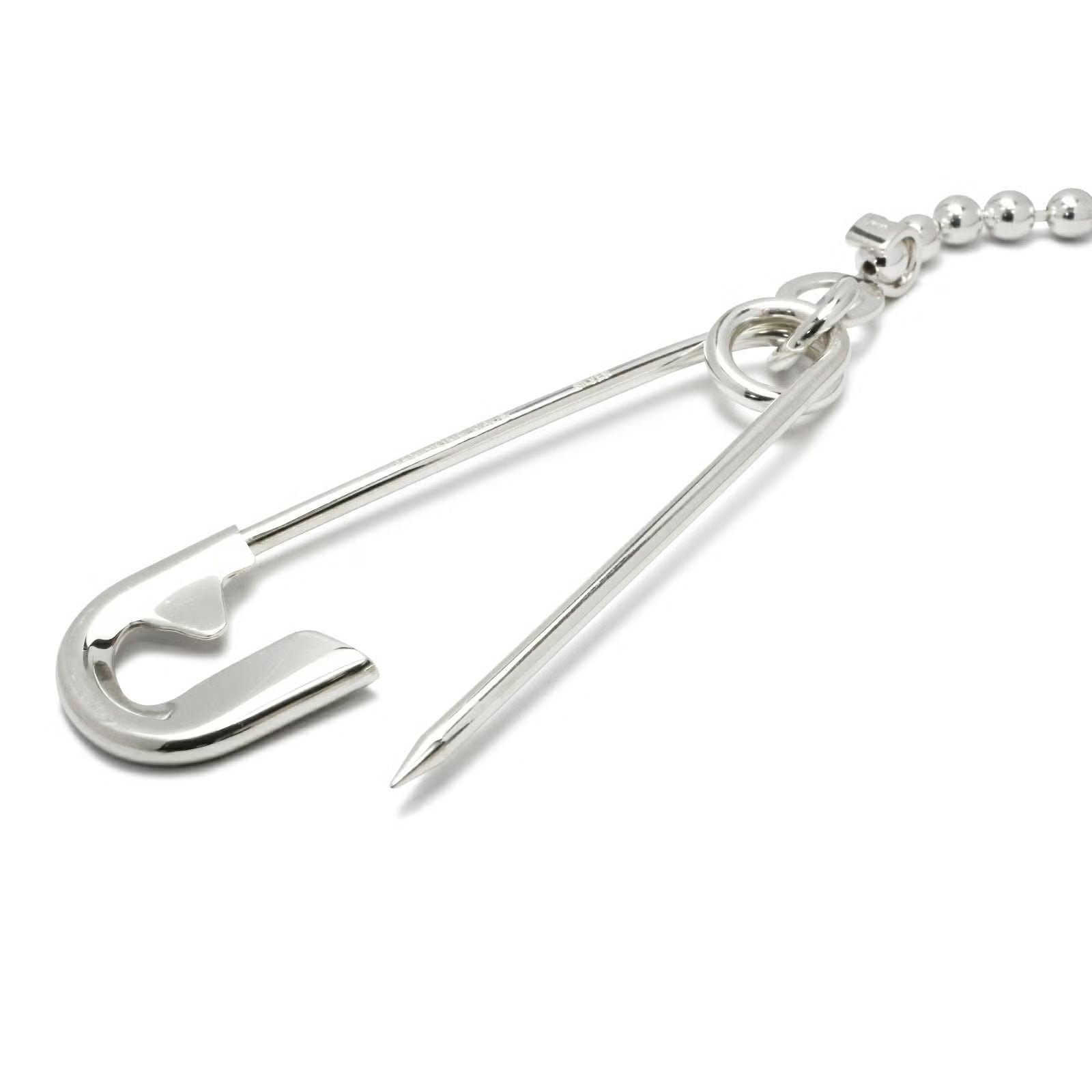 安全別針球形錢包鏈 M - 925 銀