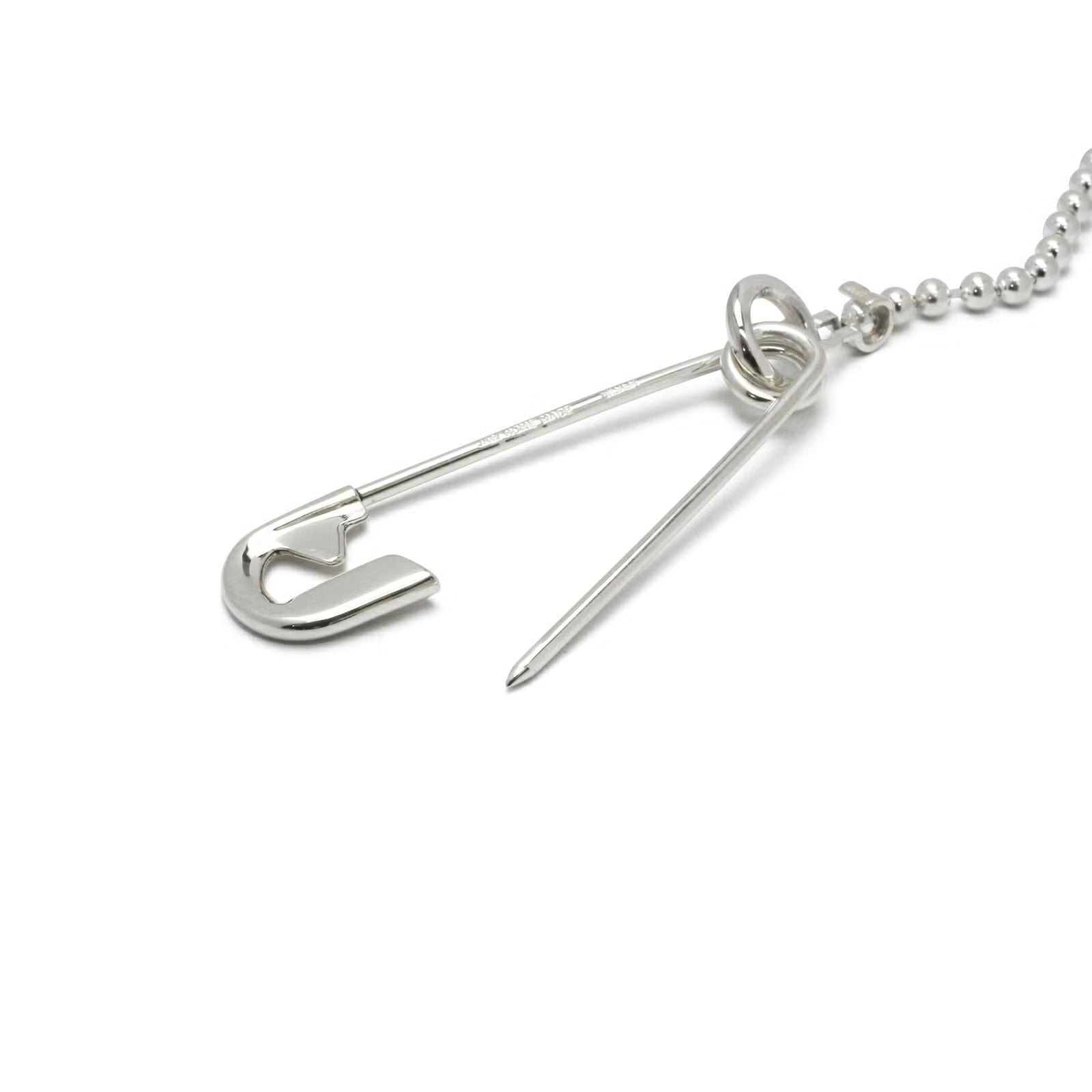 安全別針球形錢包鏈 S - 925 銀