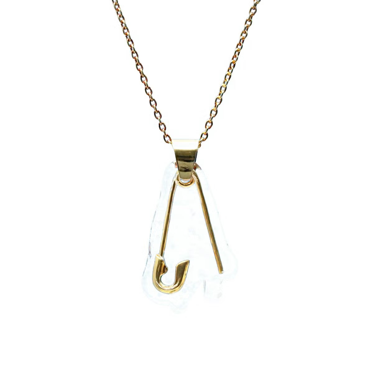 0℃ by JAM HOME MADE Safety Pin Necklace (Gold, Size M)