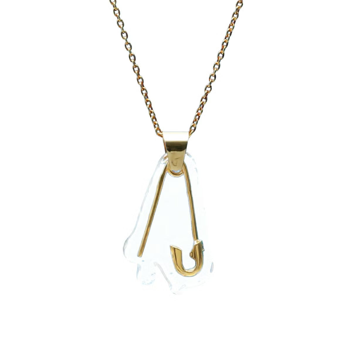 0℃ by JAM HOME MADE Safety Pin Necklace (Gold, Size M)
