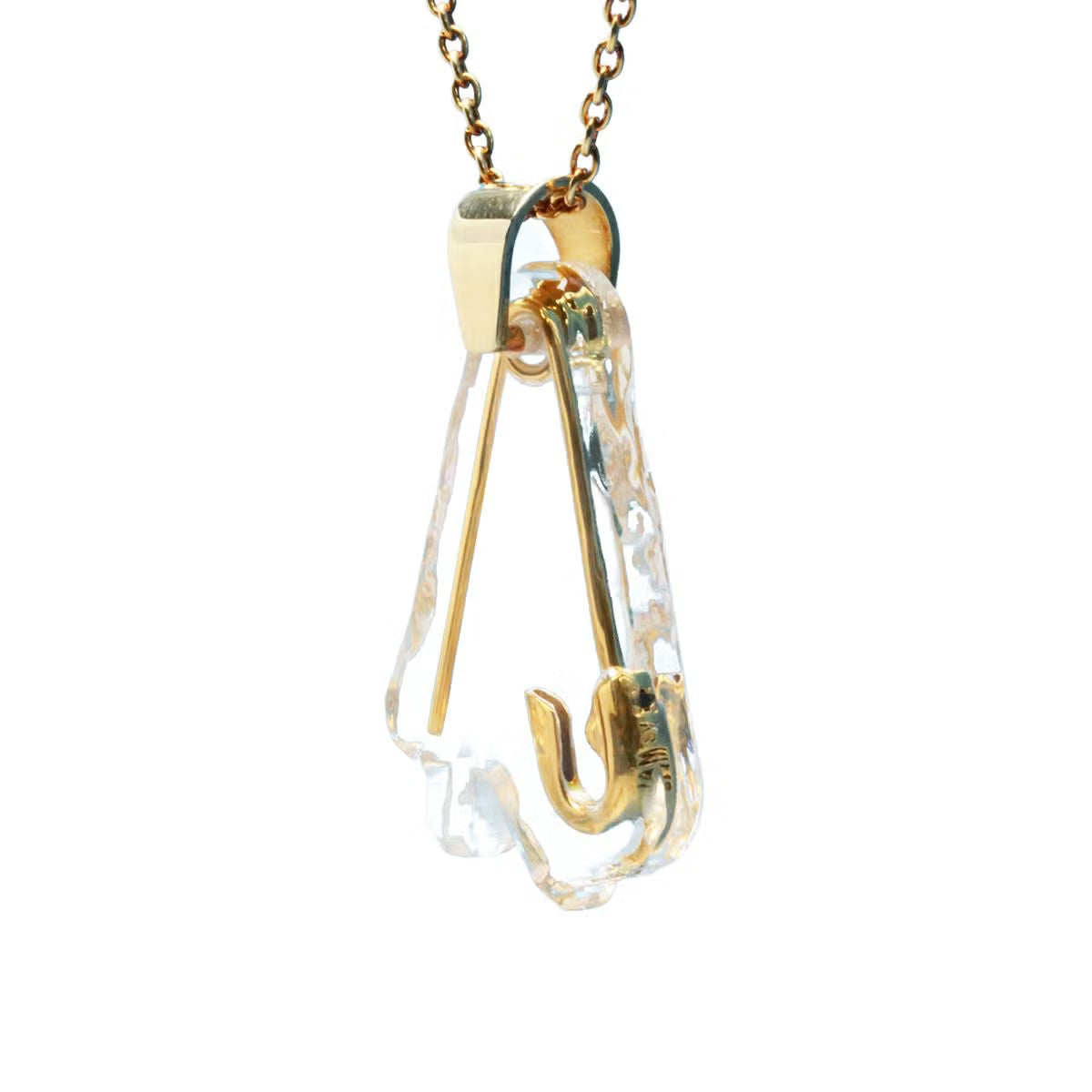 0℃ by JAM HOME MADE Safety Pin Necklace (Gold, Size M)