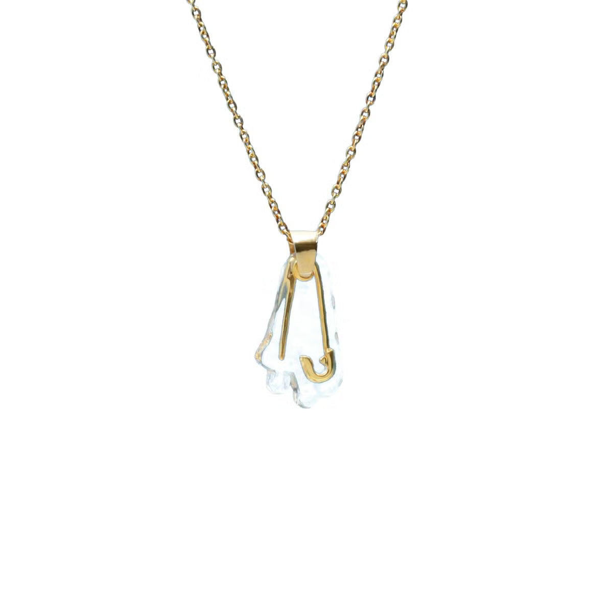 0℃ by JAM HOME MADE Safety Pin Necklace (Gold, Size S)