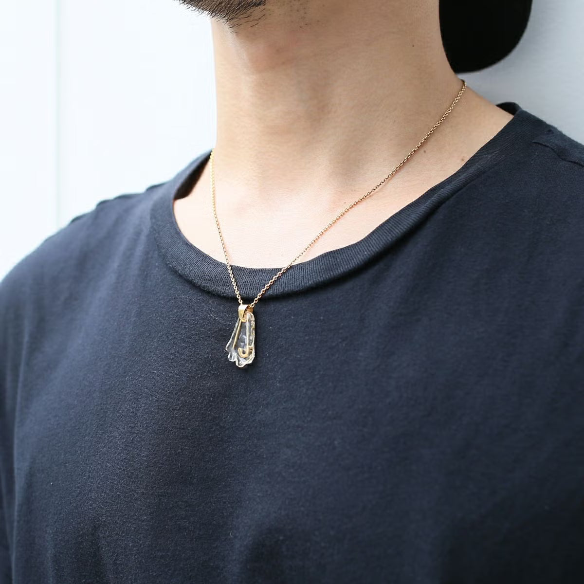 0℃ by JAM HOME MADE Safety Pin Necklace (Gold, Size S)