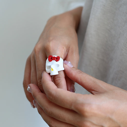 Hello Kitty Skull Face Ring - Full Color
