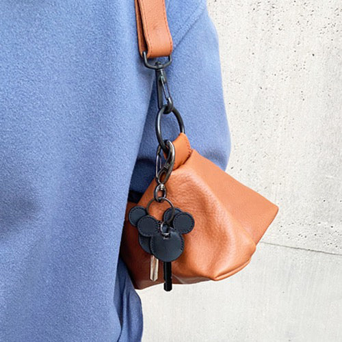 Mickey Mouse Leather Key Holder Cover / Carabiner Type