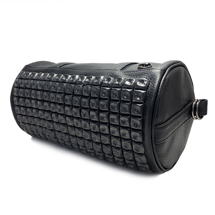 ENDURE Leather JAM Studded 2-Way Drum Bag Shoulder Bag S - Black