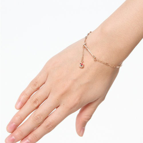Hello Kitty Safety Pin Bracelet - Pink Gold