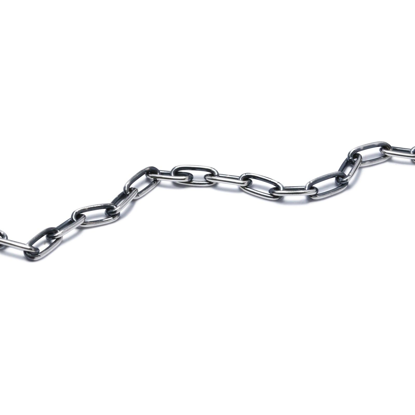 Long Safety Pin Azuki Chain Diamond Bracelet S - Silver (Smoked Finish)
