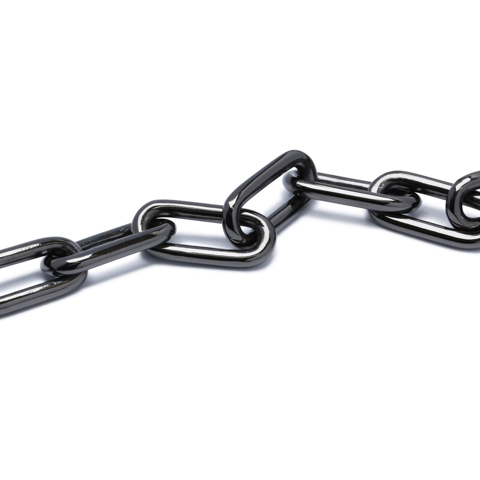 Long Safety Pin Azuki Chain Diamond Bracelet L - Black