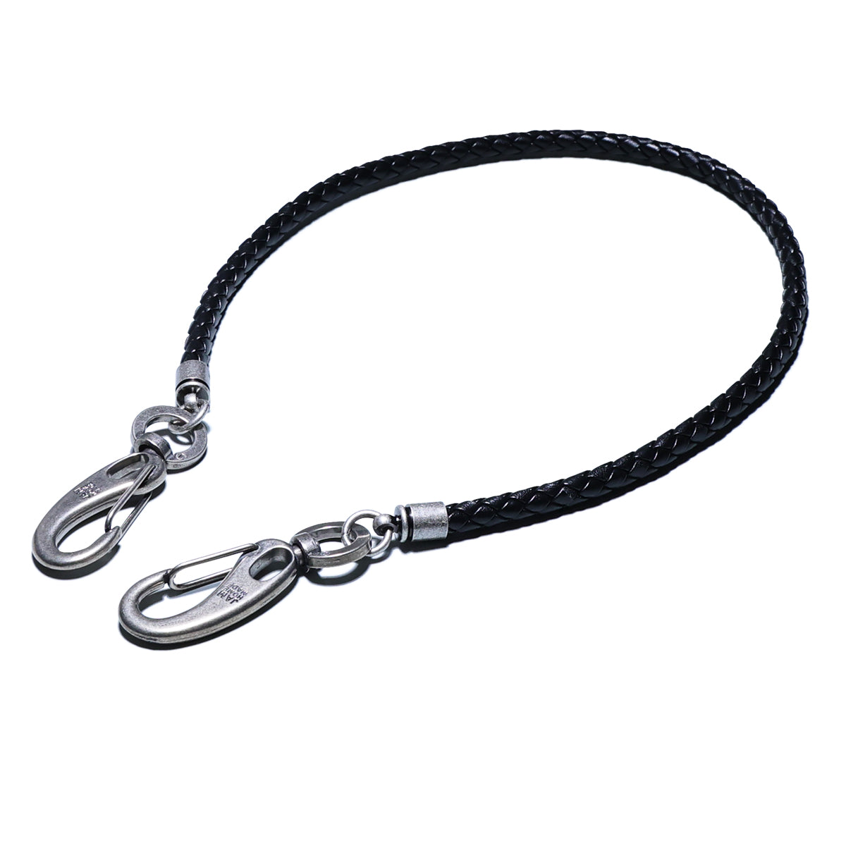 Braided Leather Wallet Cord - Black