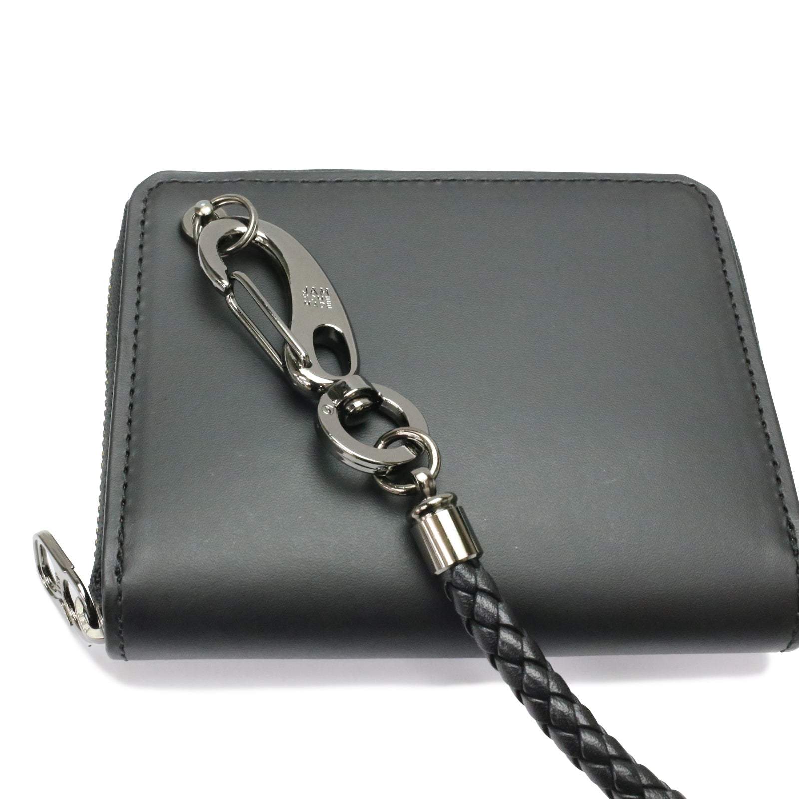 Braided Leather Wallet Cord - Black