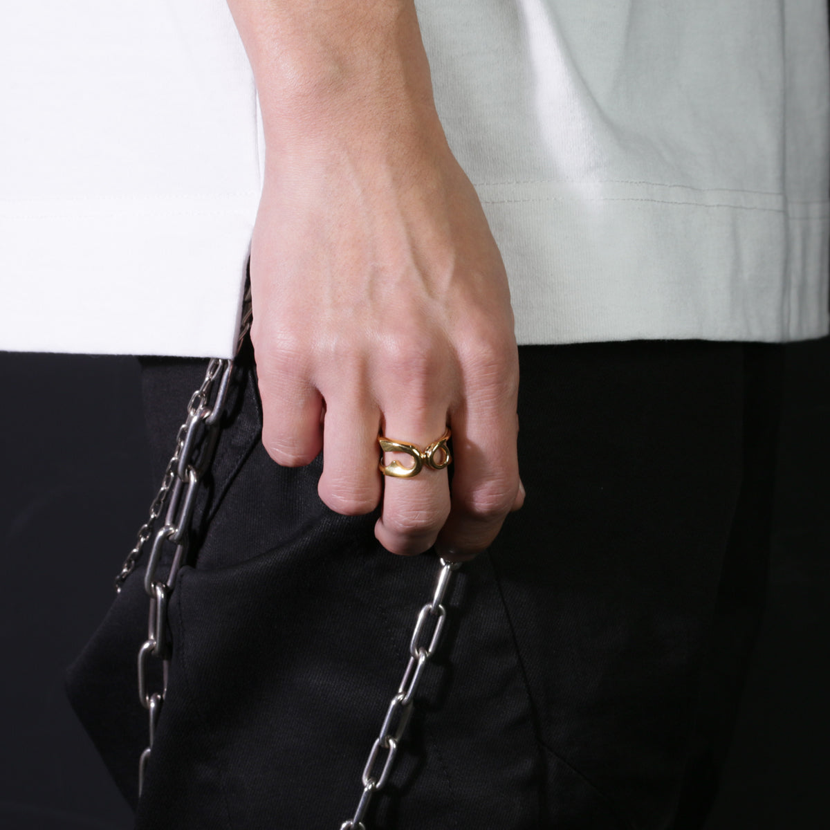 Safety Pin Ring M - Gold/Ring