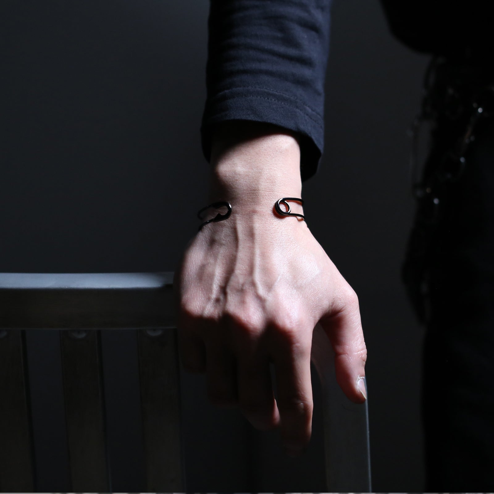 Safety Pin Bangle - Black