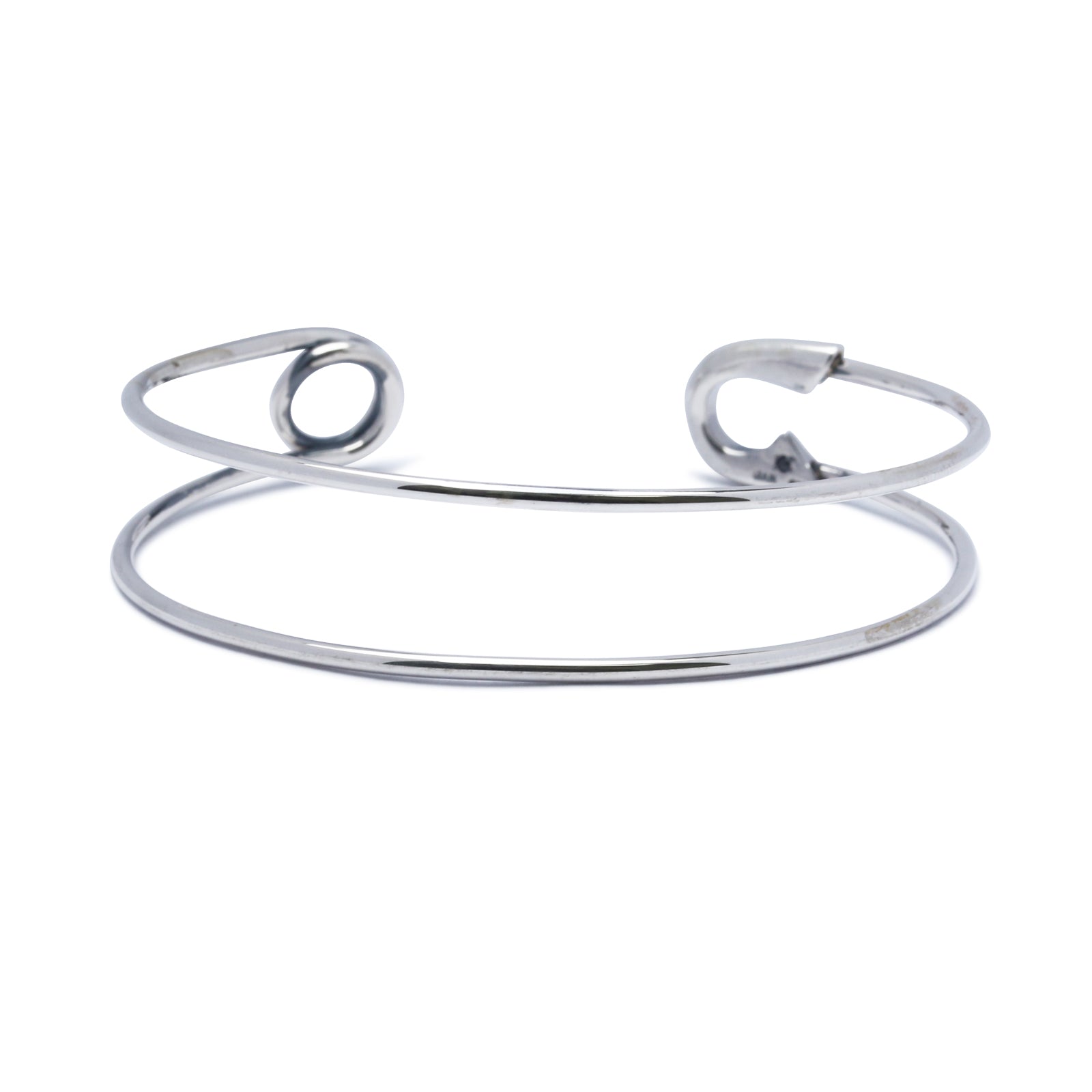 Safety Pin Bangle - Silver