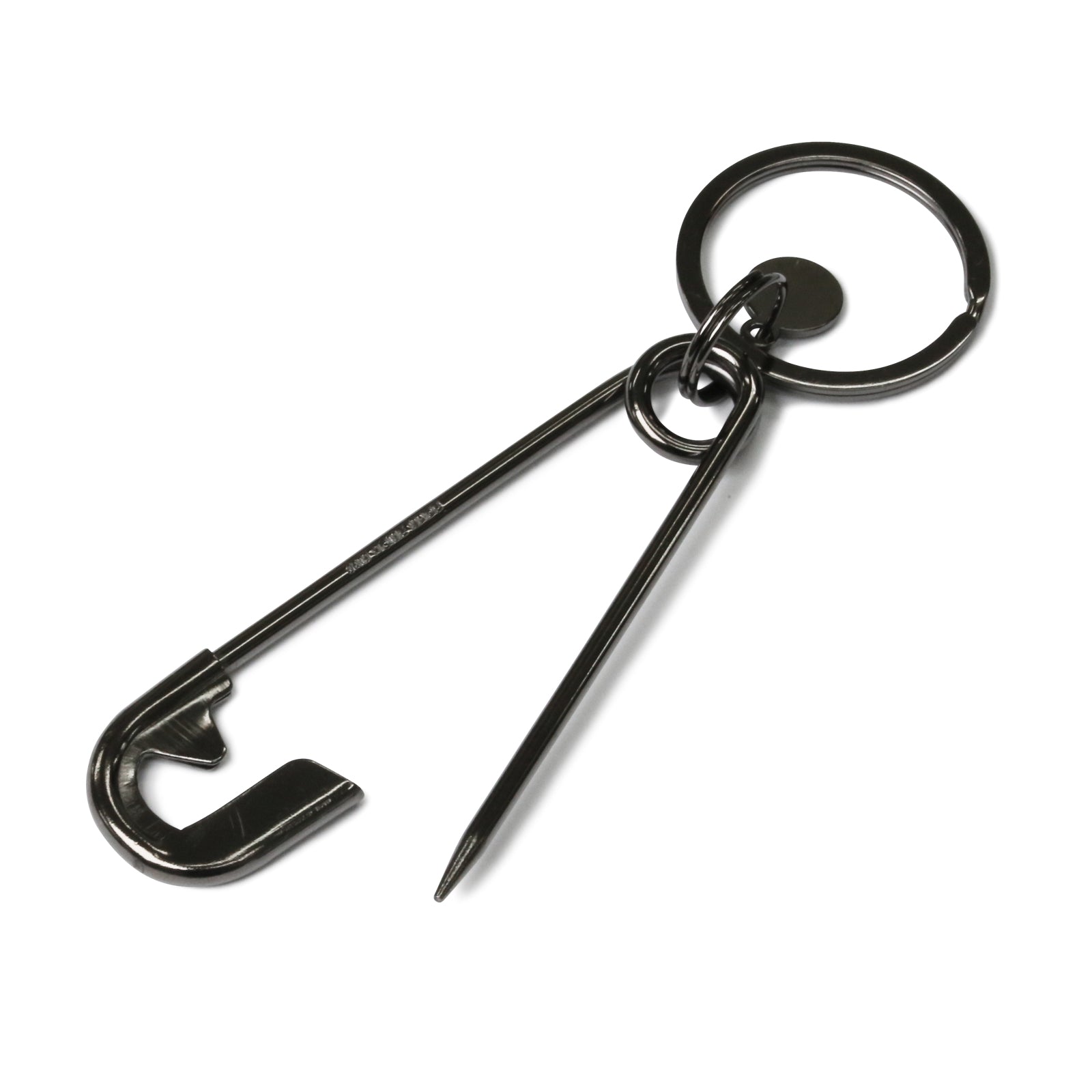 安全别针钥匙扣 - 黑色