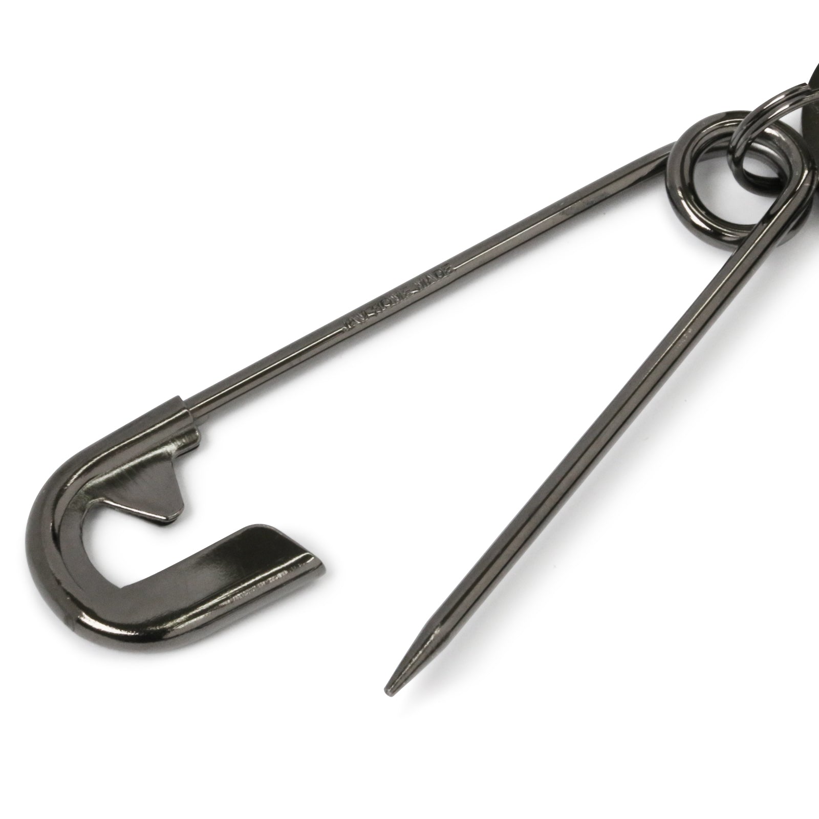 安全别针钥匙扣 - 黑色