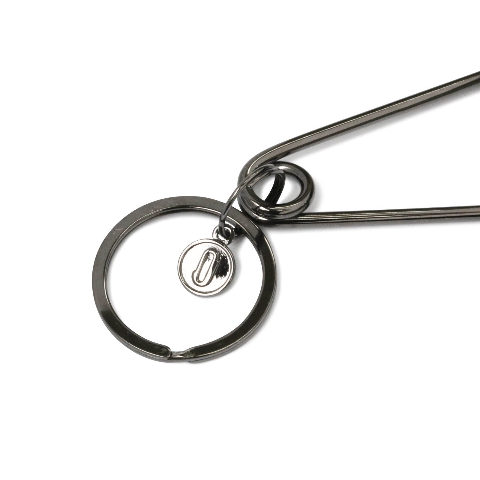 安全别针钥匙扣 - 黑色