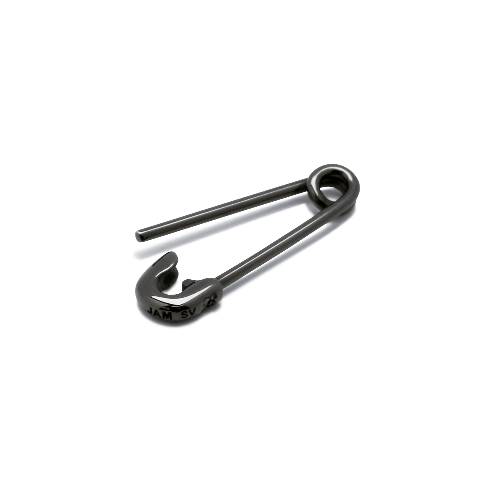 Safety Pin Diamond Earrings XS - Black / Single Ear