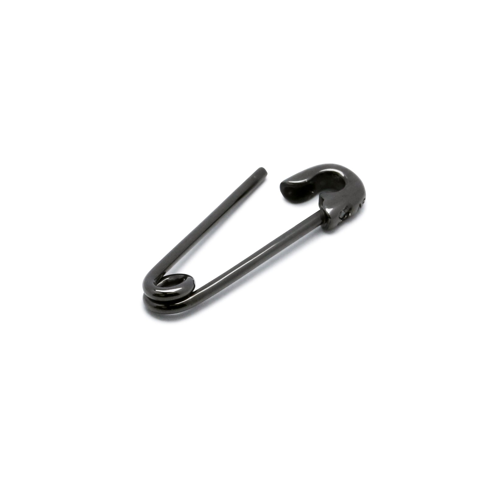 Safety Pin Diamond Earrings XS - Black / Single Ear