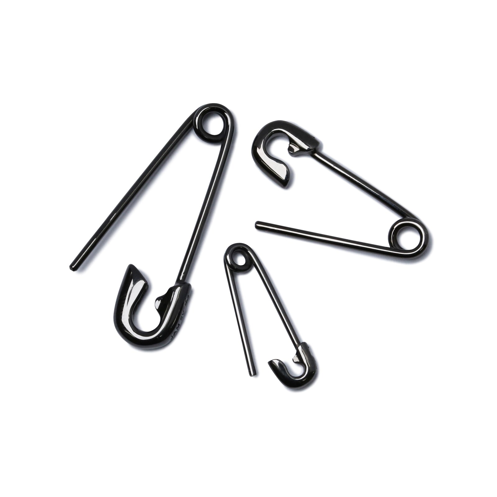 Safety Pin Diamond Earrings XS - Black / Single Ear