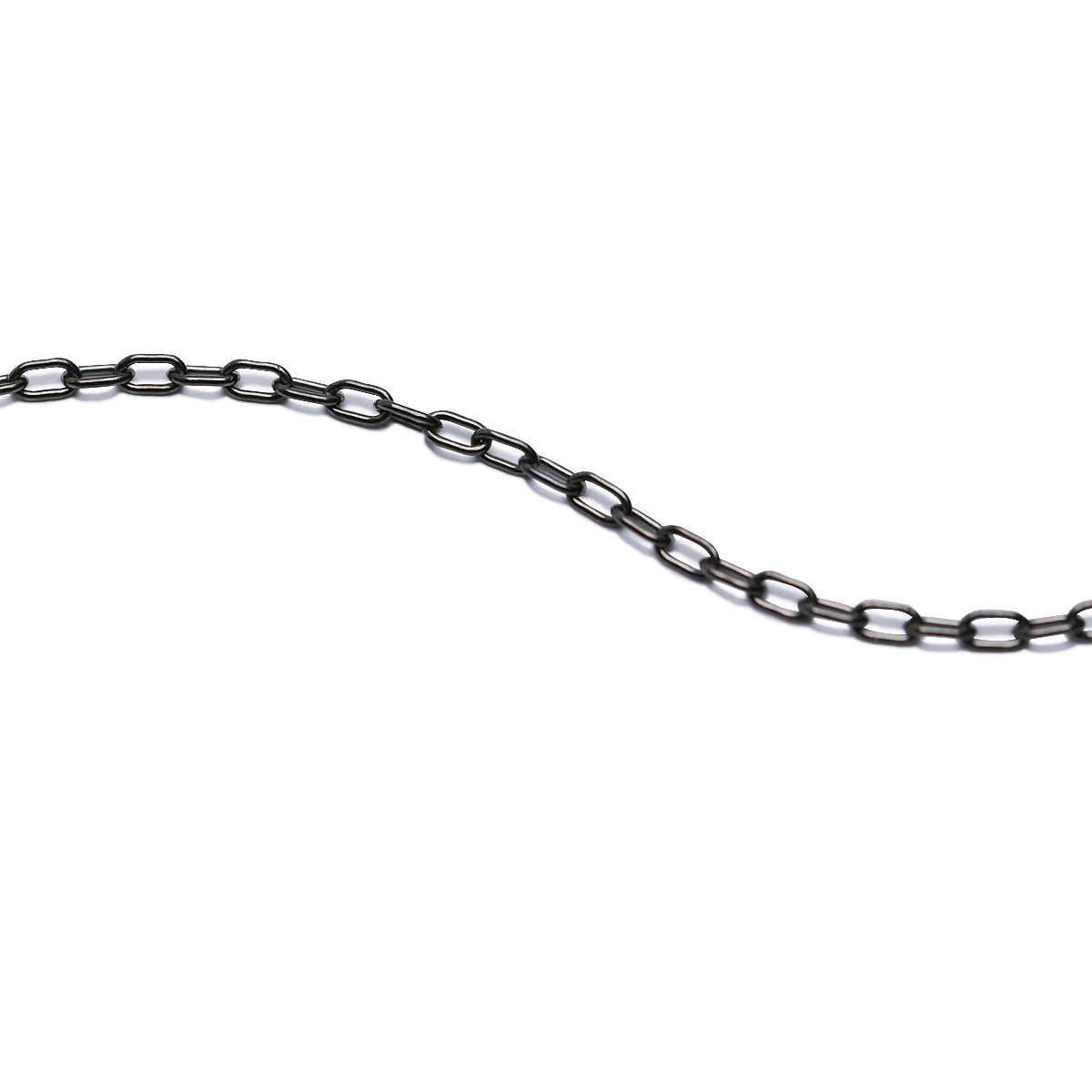 Safety Pin Long Azuki Chain Diamond Bracelet XS - Black