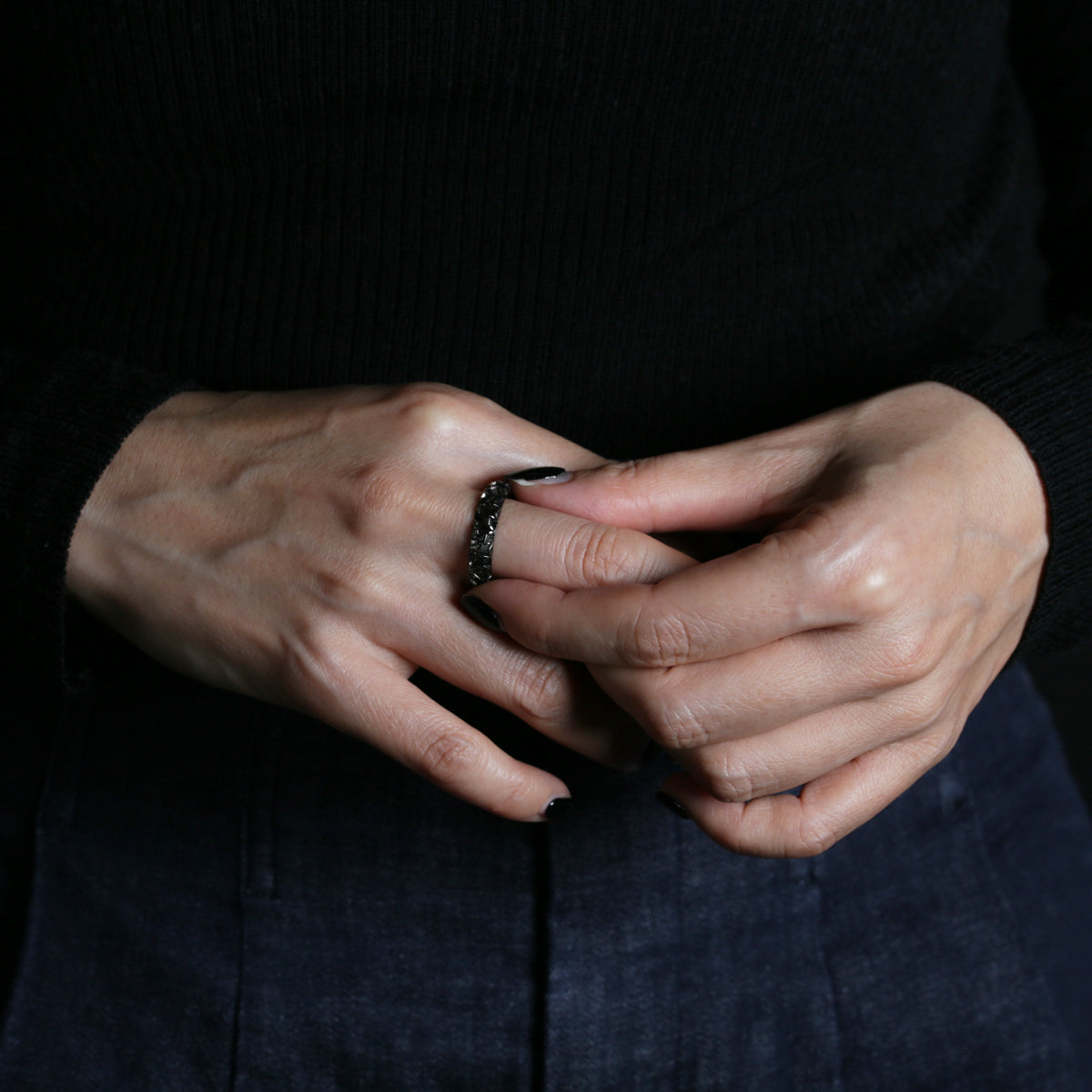 Techno City Tokyo Star Jewelry Ring Black / Single Item