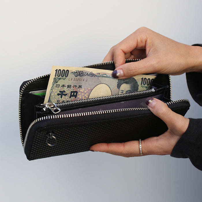 Inden - Inden-ya Round Zip Long Wallet, Mukyo Pattern / Long Wallet