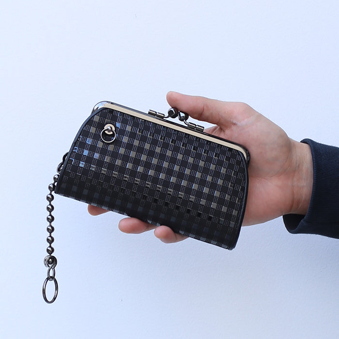 Inden - Inden-ya Bifold Wallet, Parent-Child Clasp Purse, Check Pattern