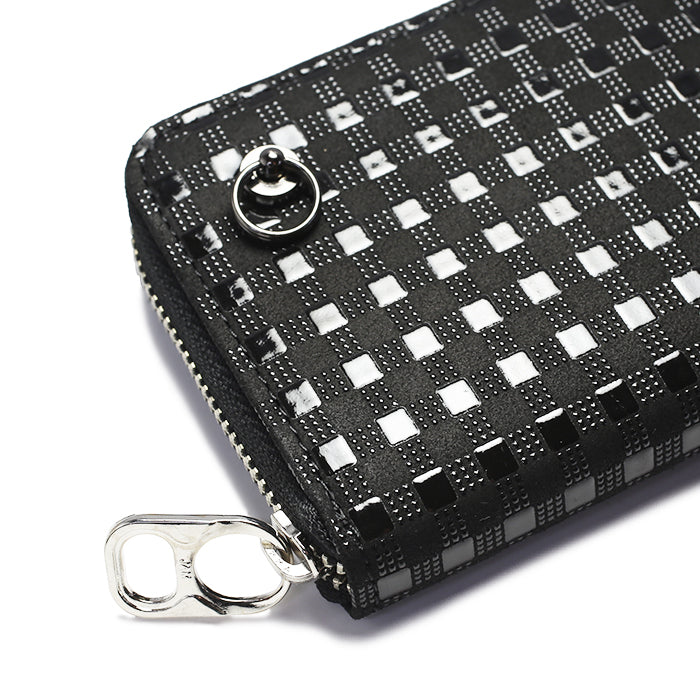 Inden - Indenya Round Zipper Tri-Fold Wallet, Check Pattern / Coin Purse/Mini Wallet