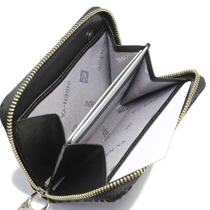 Inden - Indenya Round Zipper Tri-Fold Wallet, Dot Pattern / Coin Purse/Mini Wallet