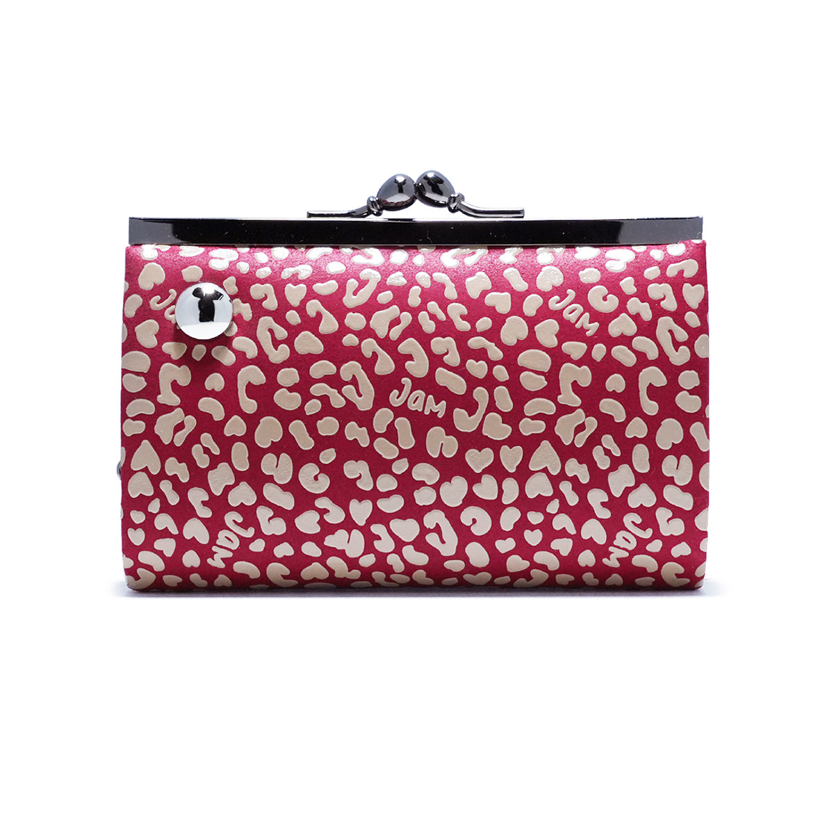 Inden - Indenya Clasp Purse Wallet RED×WHITE Leopard Print