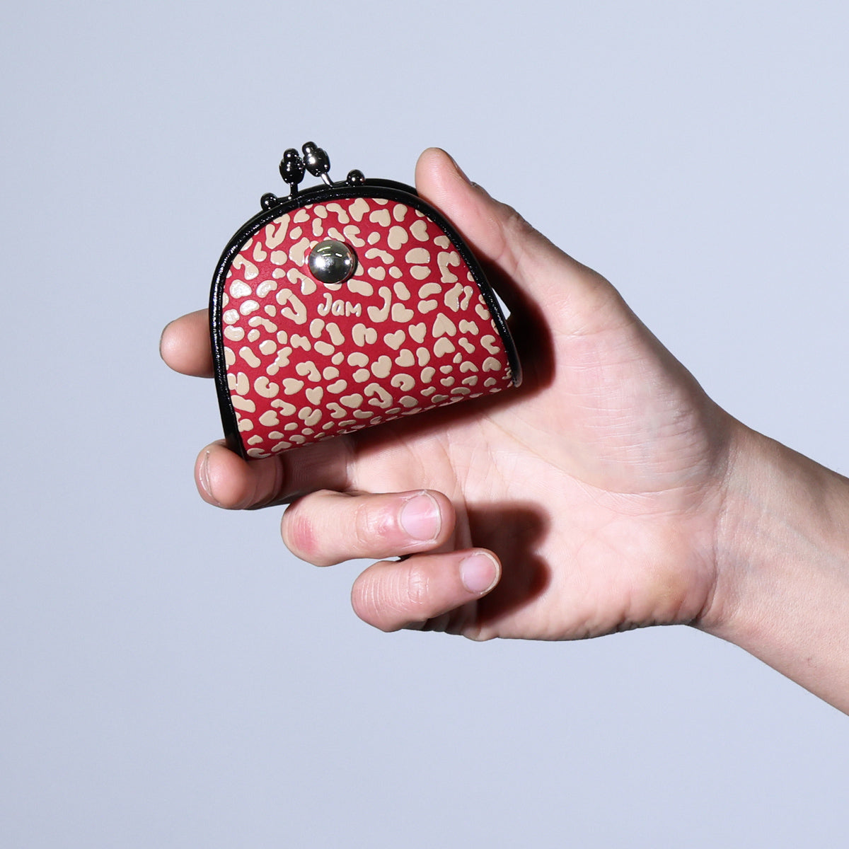 Inden - Indenya Clasp Purse/Coin Case RED×WHITE Leopard Print