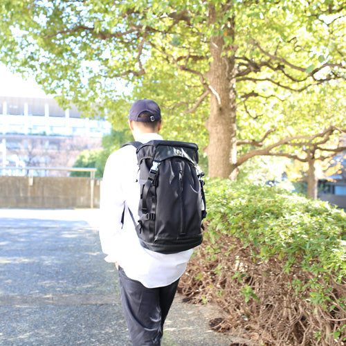 Ethical Leather & Eco Cordura Combination Backpack Rucksack 20L