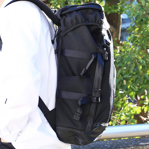 Ethical Leather & Eco Cordura Combination Backpack Rucksack 20L