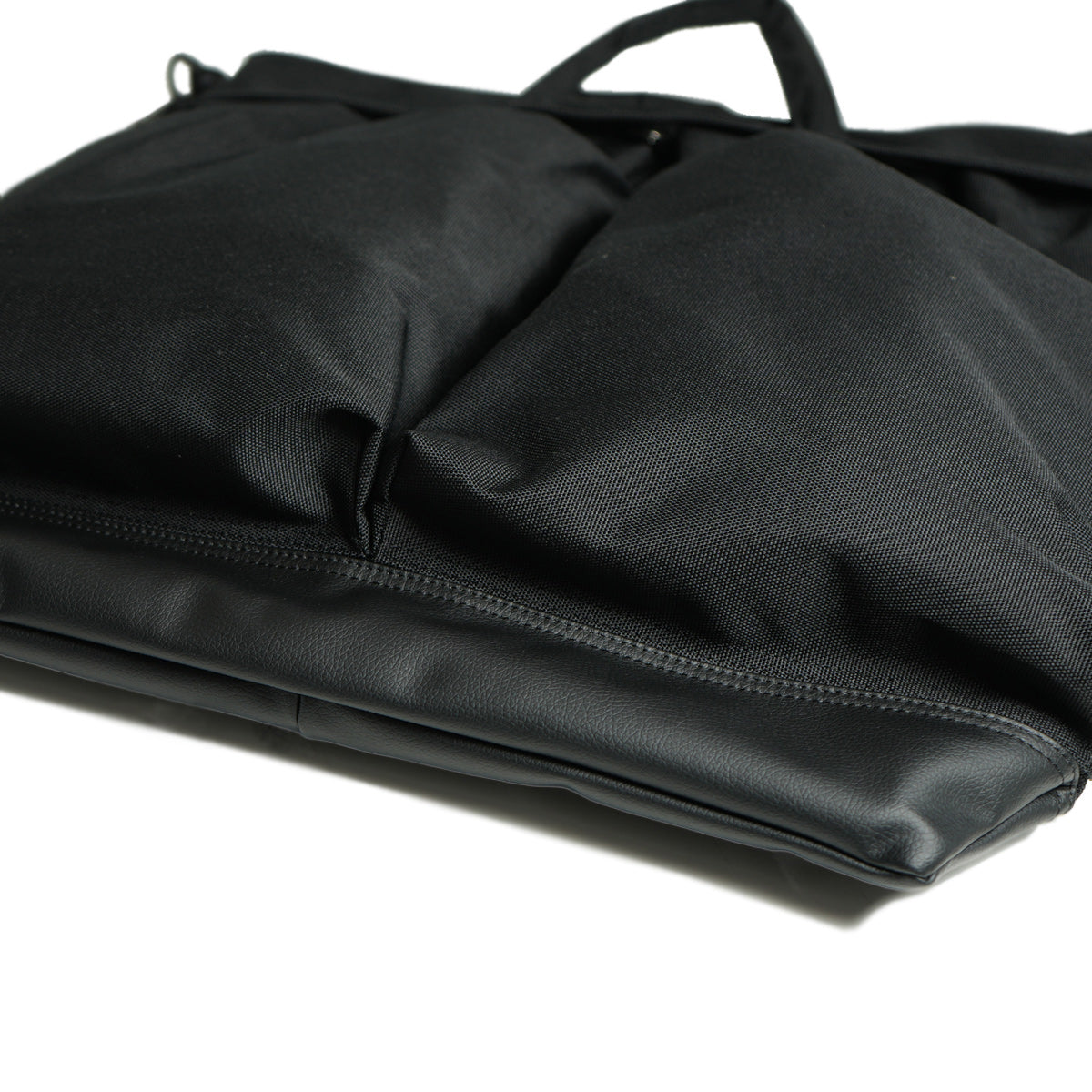 Ethical Leather & Eco Cordura Combination Helmet Bag Shoulder Bag Large Capacity Original/Made in Japan