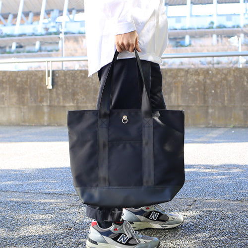 Ethical Leather & Eco Cordura Combination Tote Bag M Original/Made in Japan