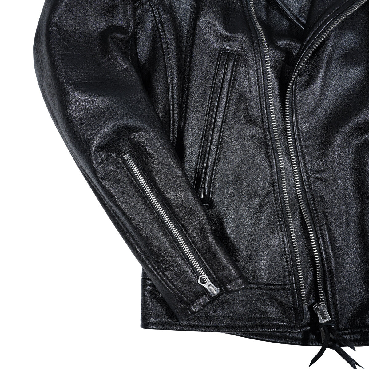 KADOTANI 皮革騎士夾克,雙層部落