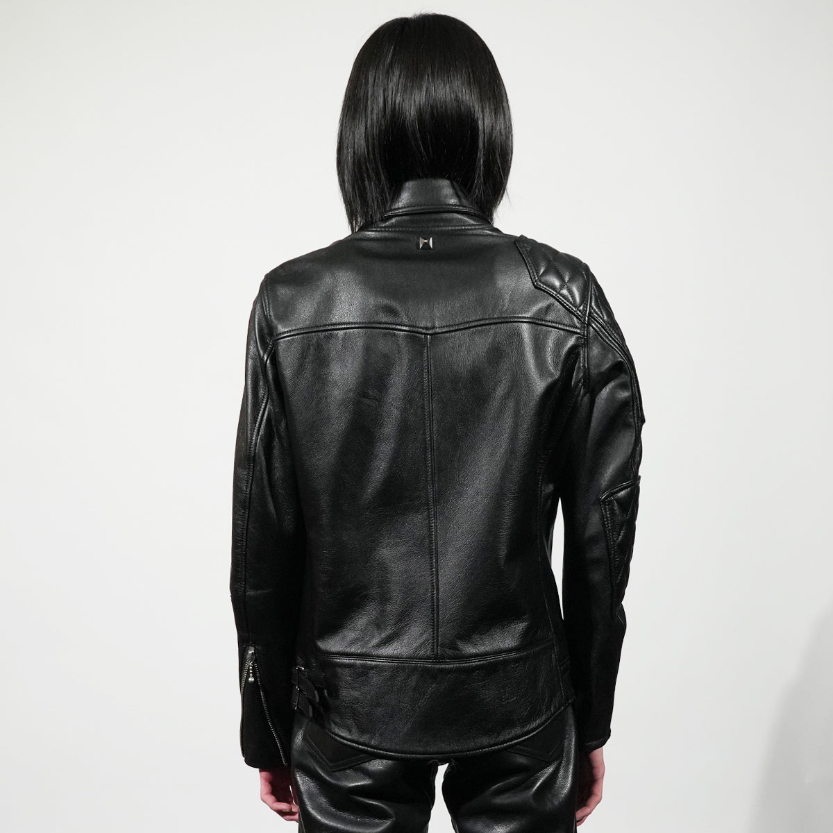 KADOTANI 加墊皮革騎士夾克,雙層部落