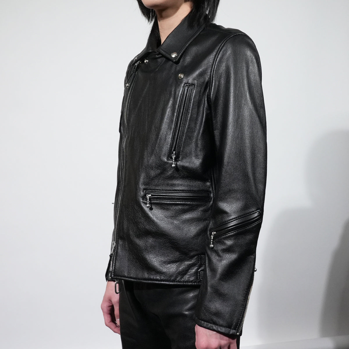 KADOTANI 加墊皮革騎士夾克,雙層部落